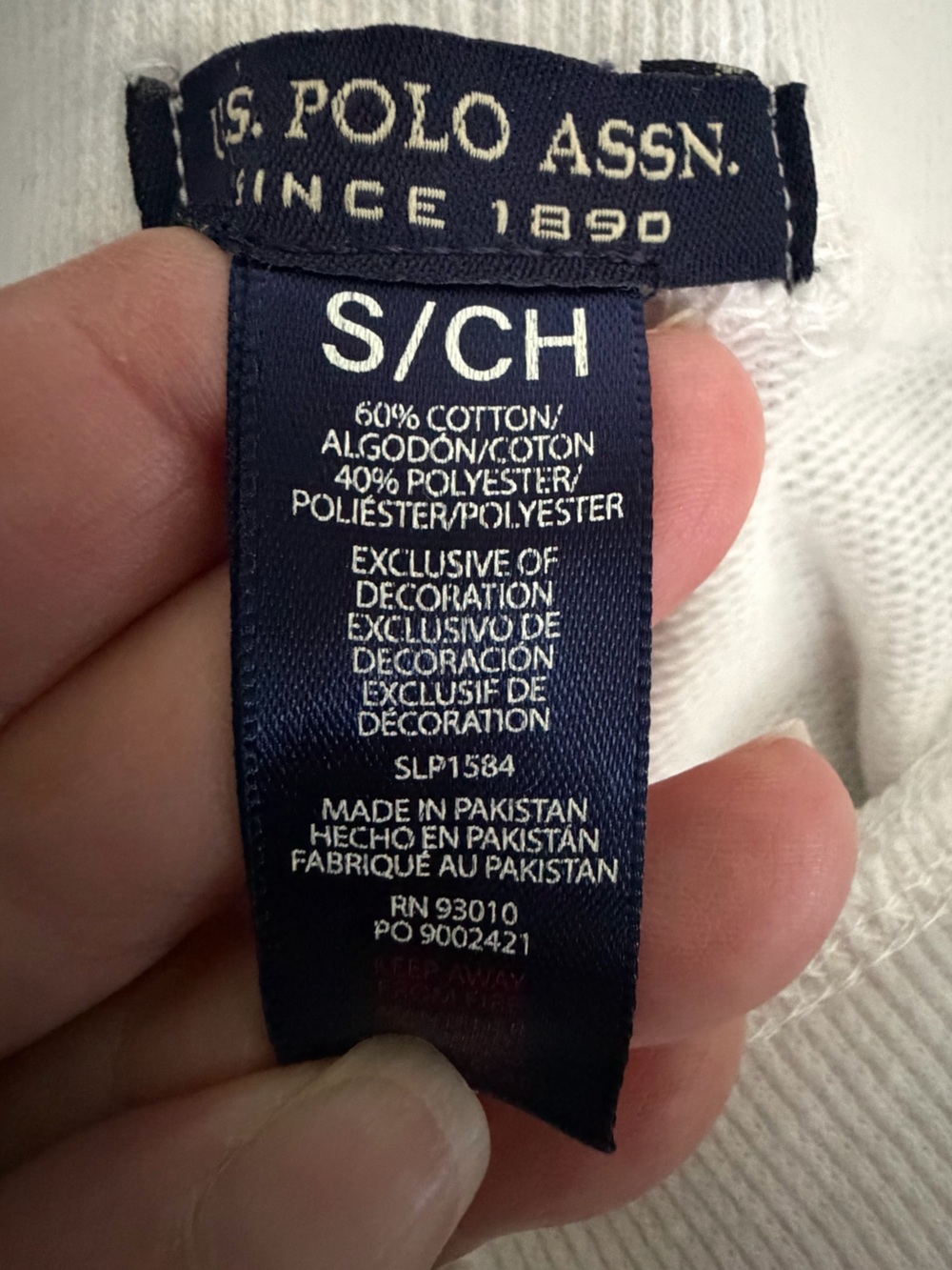 U.S. Polo Assn. White Athletic sweatpants with Blue Drawcord - Picture 4 of 5